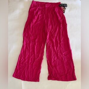 RACHEL Rachel Roy Bright Hot Pink Wide-Leg Elastic Waistband Pants